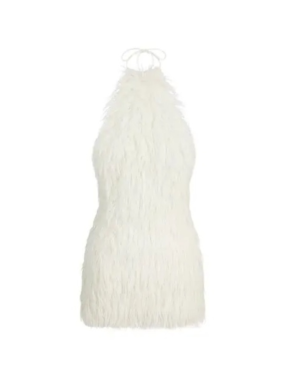 SKIMS FAUX FUR KNIT HALTER MINI DRESS IN MARBLE XS - Picture 5 of 8